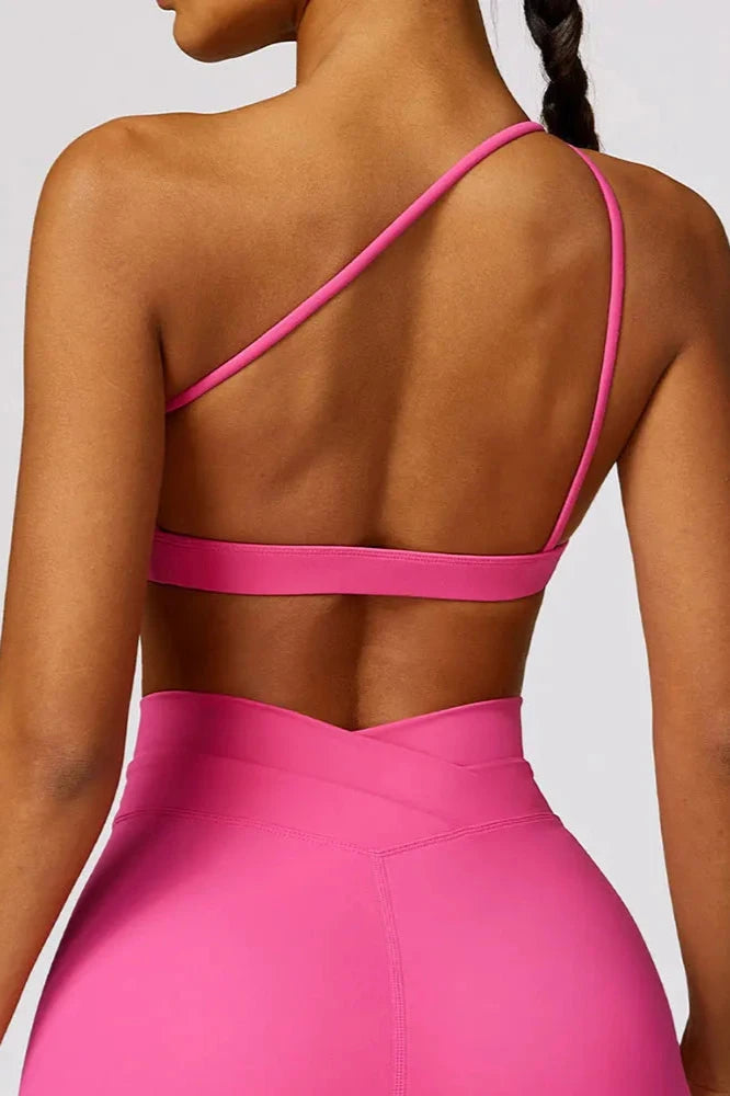 One Shoulder High Support Fitness Top