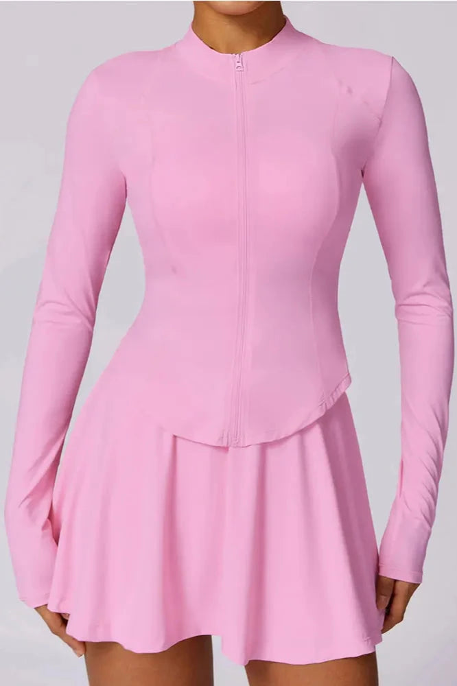 Long Sleeve Zipper Yoga Top