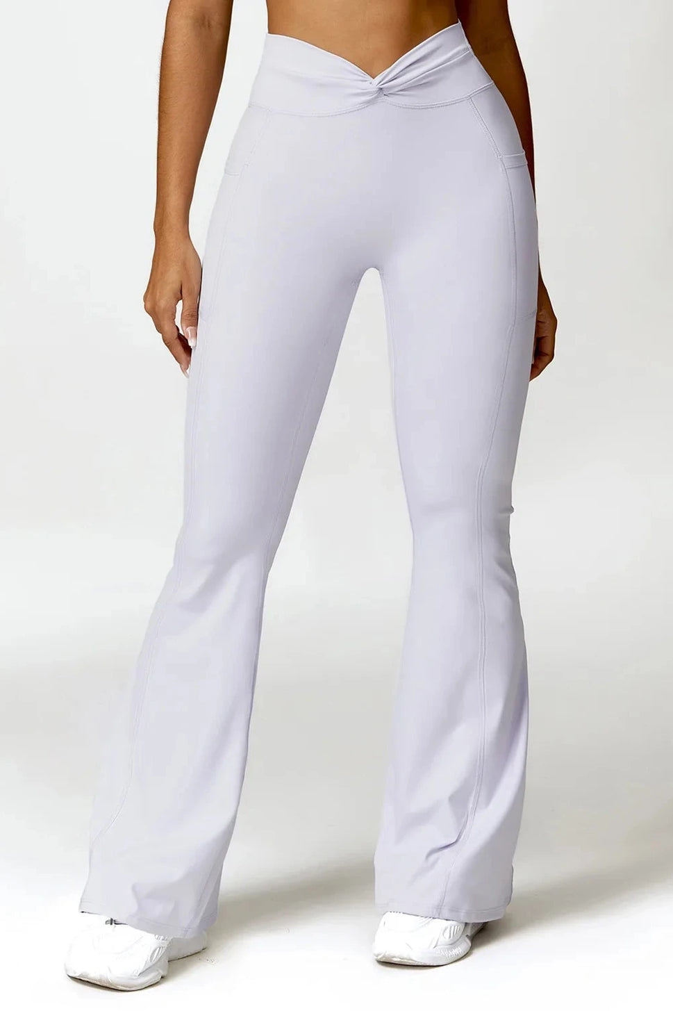 Flared Yoga Pants with PocketWhite / S