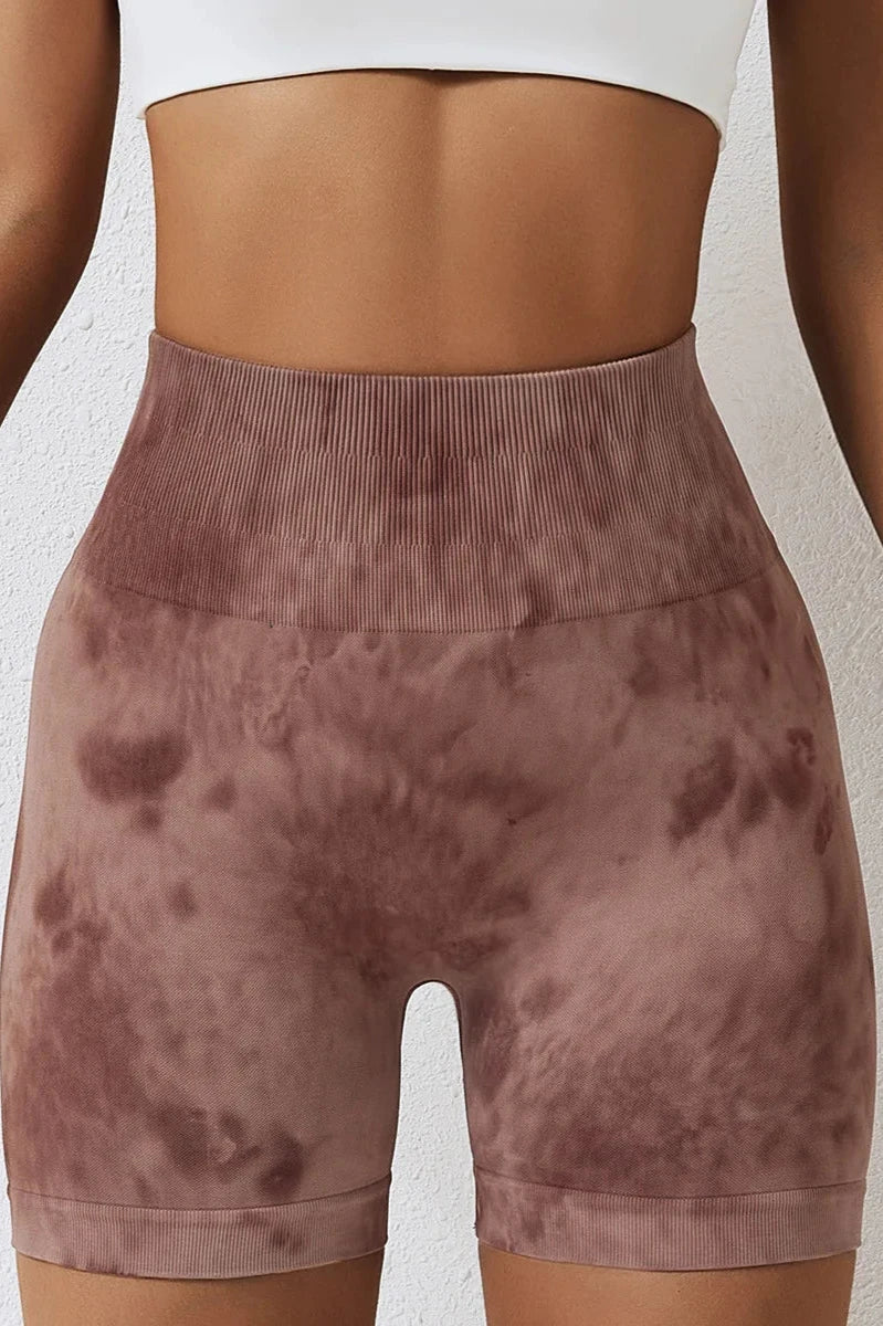 High Waist Tie Dyed Seamless Yoga Shorts