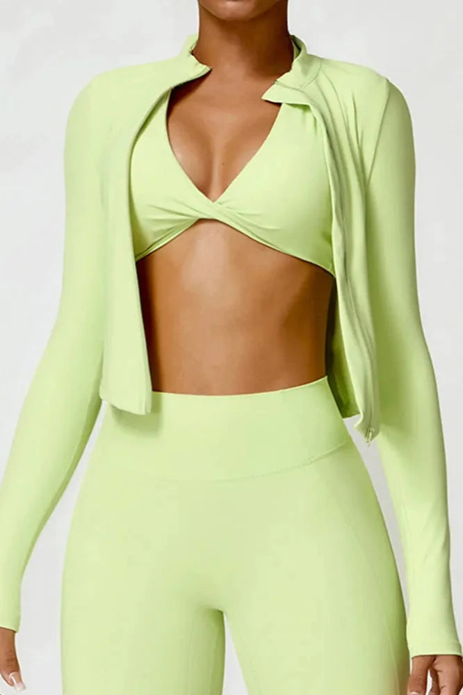 Full Zip-Up Stretchy Yoga Jacket