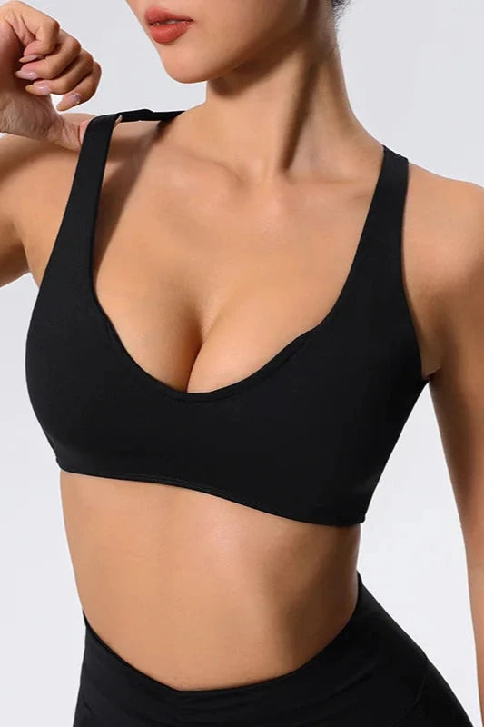 High Support Criss Cross Yoga TopBlack / M