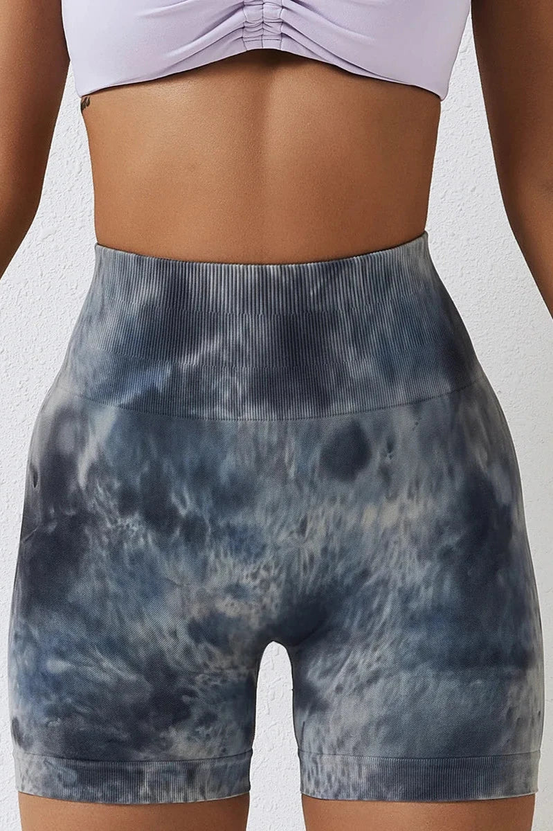 High Waist Tie Dyed Seamless Yoga Shorts