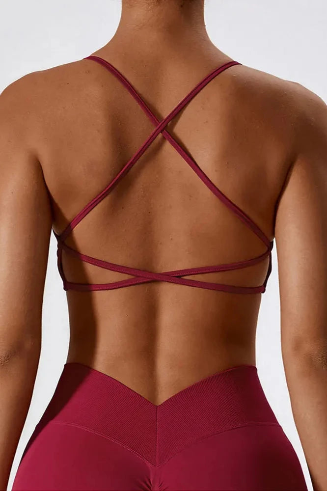 Cross Strap Seamless Sports TopRed / L