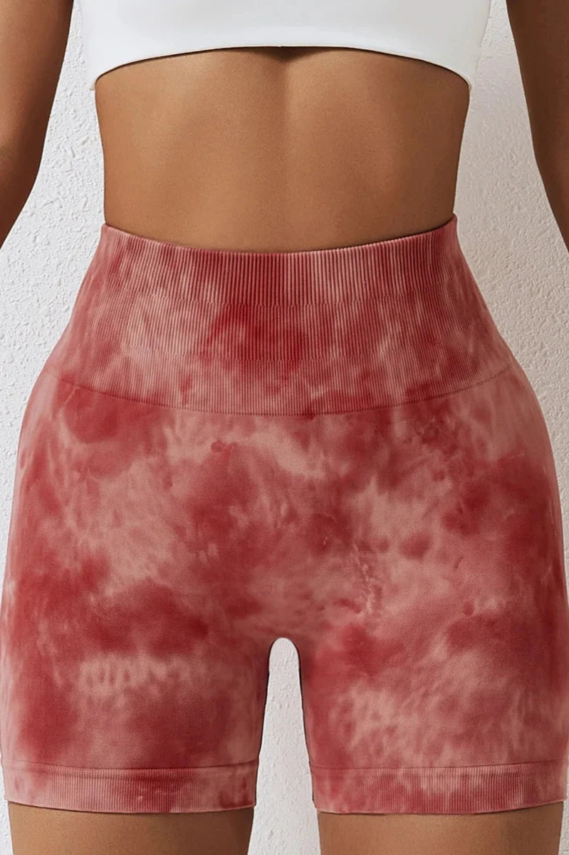 High Waist Tie Dyed Seamless Yoga Shorts