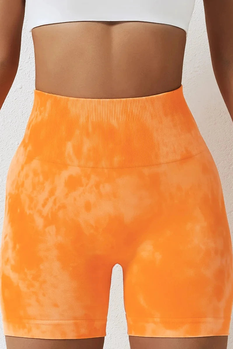 High Waist Tie Dyed Seamless Yoga Shorts