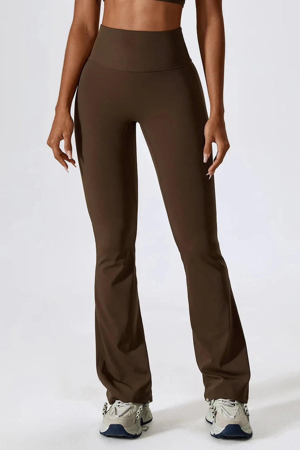 High Waist Flared Yoga PantsBrown / L