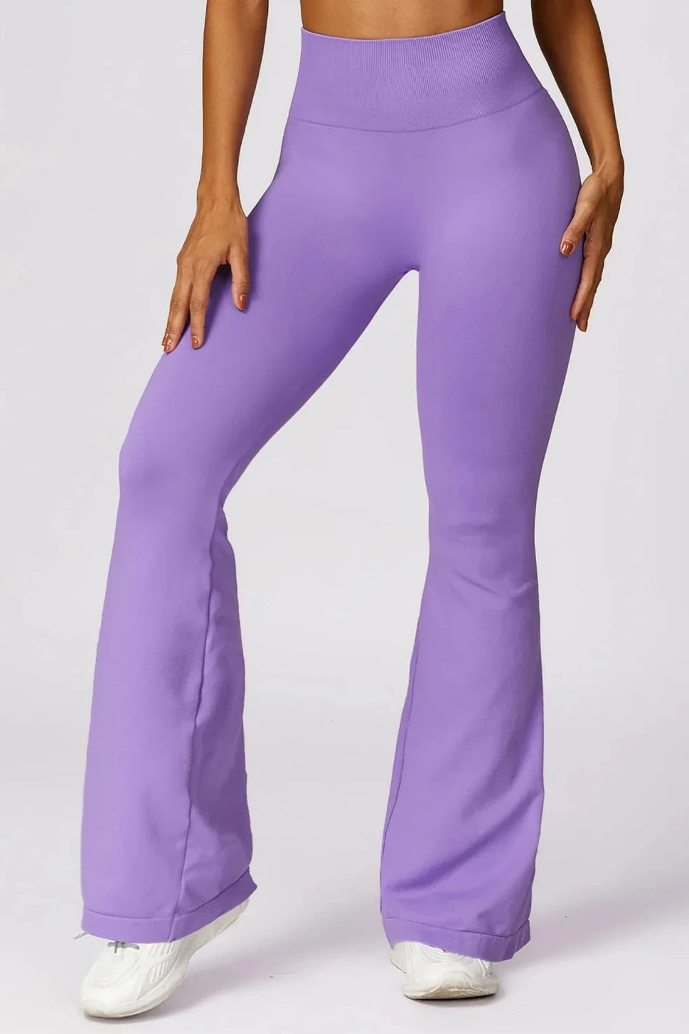 Seamless High Waist Flared Yoga PantsPurple