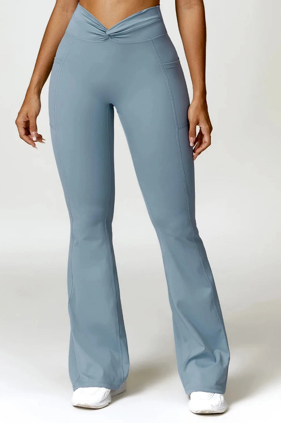 Flared Yoga Pants with PocketSky Blue / S