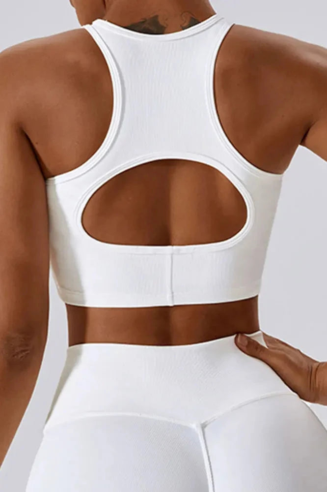Seamless Ribbed Yoga TopWhite / S