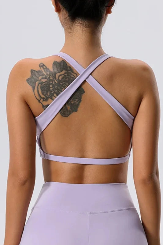 High Support Criss Cross Yoga TopPurple / M