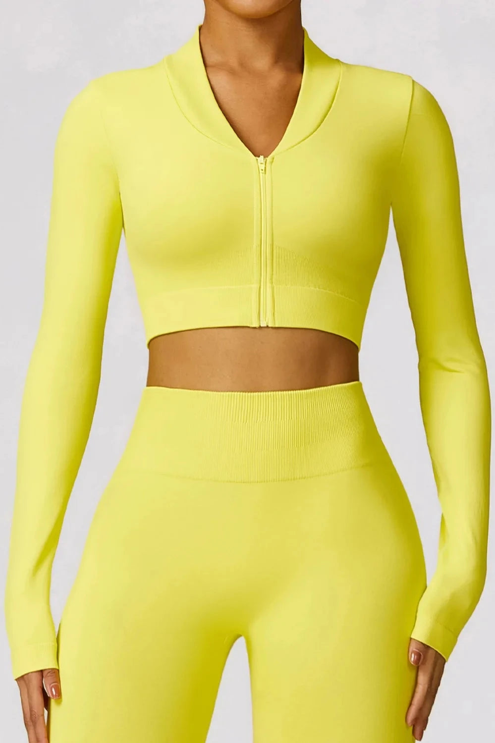 Quick Dry Zipper Yoga Crop Top