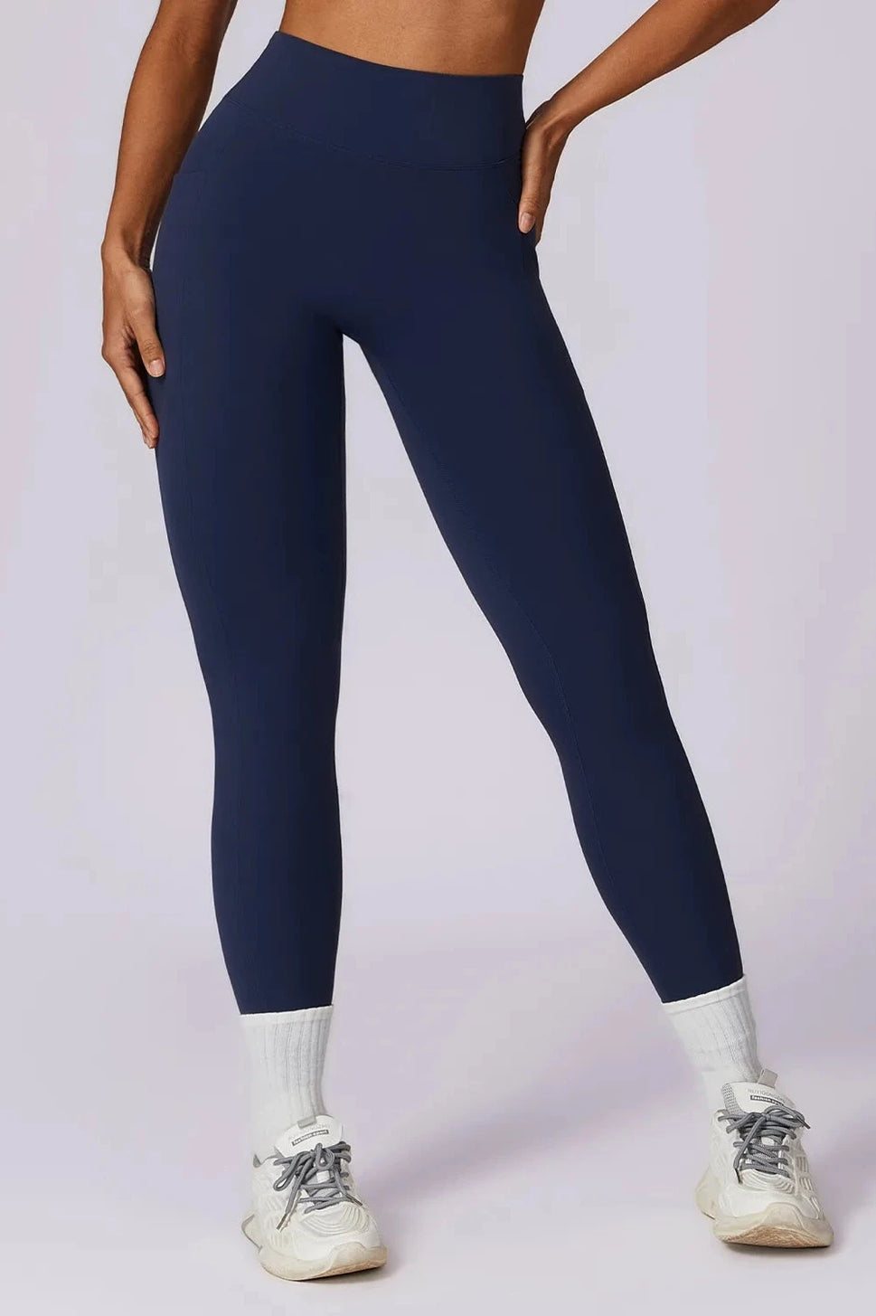 V-Shaped Back High Waist Yoga LeggingsBlue