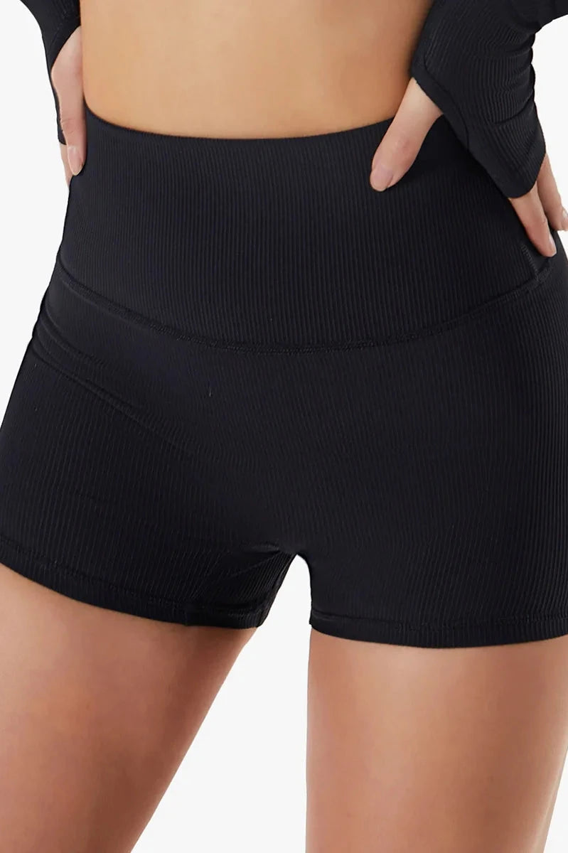High Waist Ribbed Seamless Booty Shorts
