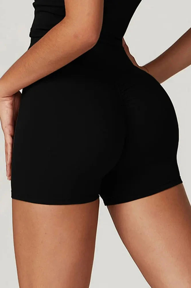High Waist Yoga Shorts for WomenBlack / L