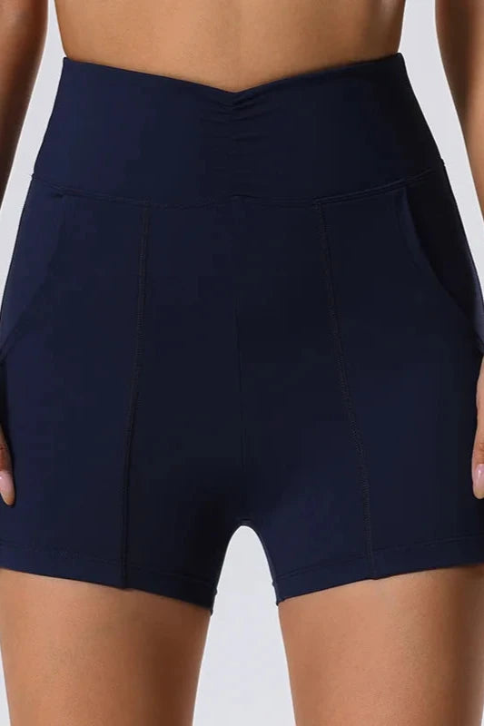 High Waist Quick Dry Yoga Shorts with Pocket