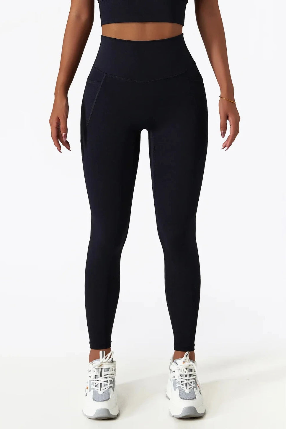Seamless High Waist Leggings with PocketsBlack / L