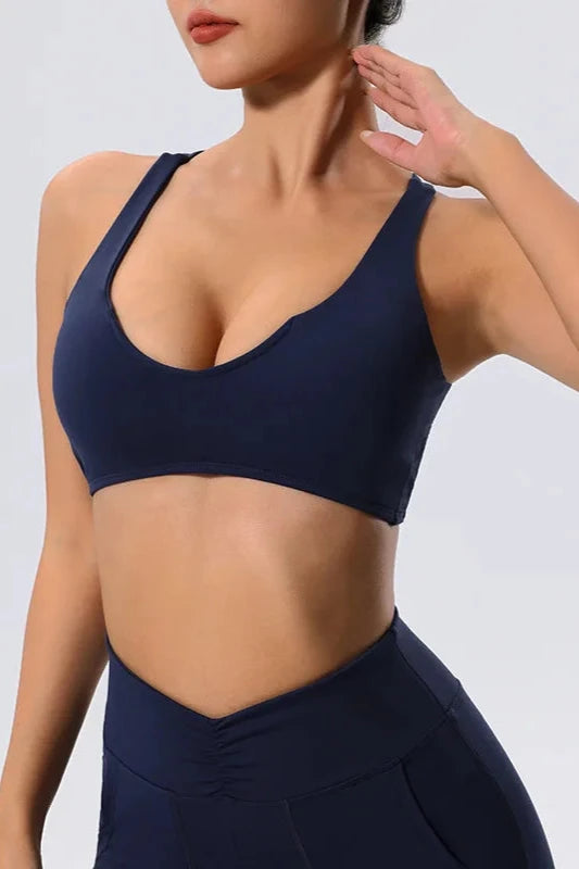 High Support Criss Cross Yoga TopBlue / M