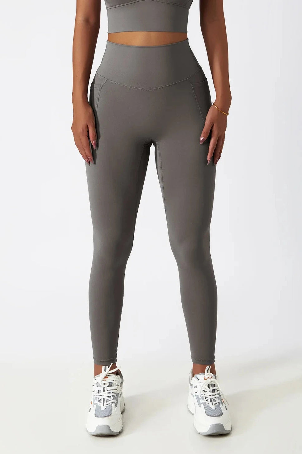 Seamless High Waist Leggings with PocketsGray / L