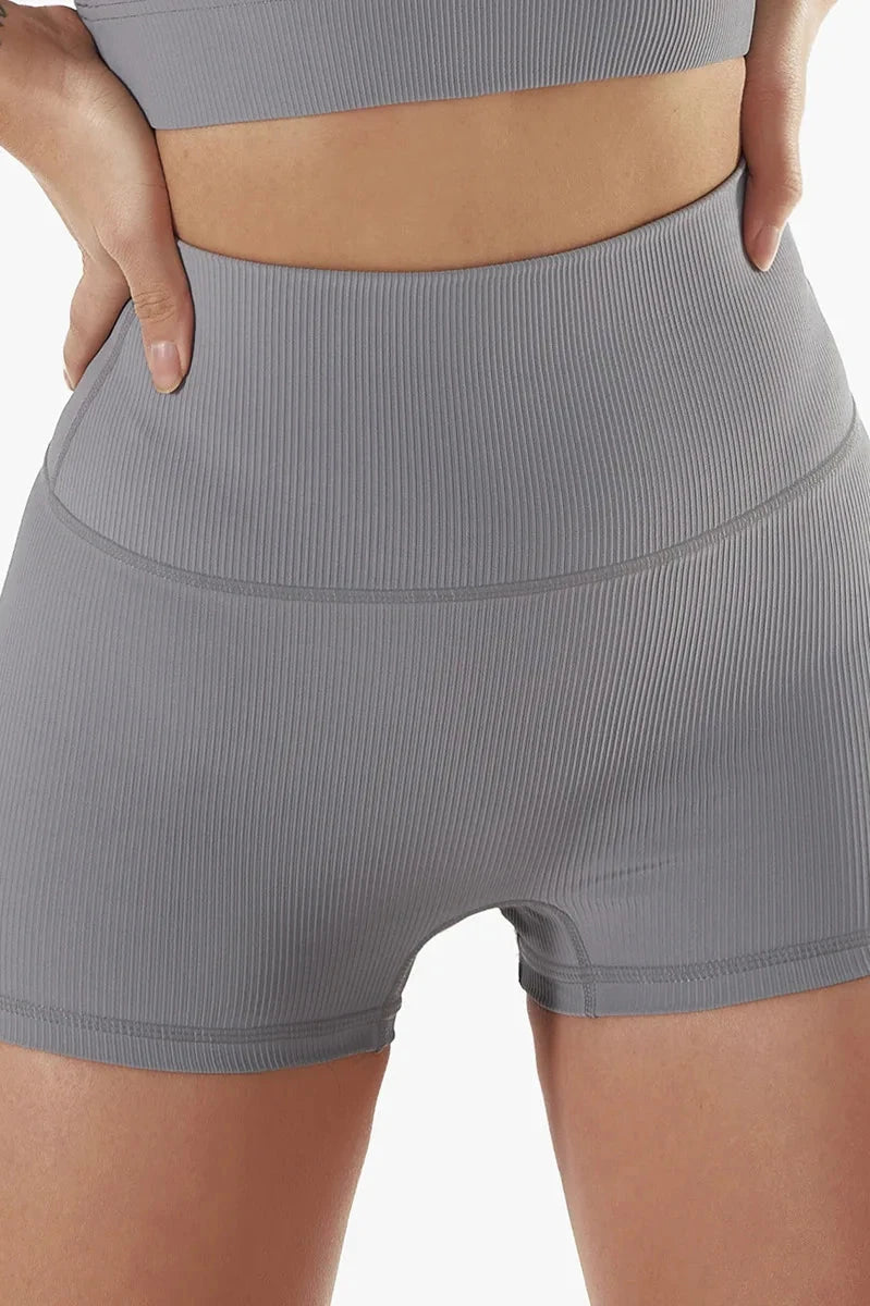 High Waist Ribbed Seamless Booty Shorts